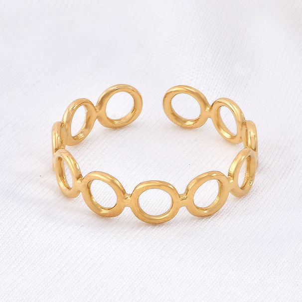 New Oval Hollow For Women, Cuban Chain With Open Stainless Steel Ring_ipsvogv.com