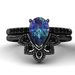 Sanjie's New Gun Black Matching Ring Inlaid With Colorful Zircon Rings For Women's Accessories_ipsvogv.com