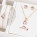 Simple cat claw heart shaped pet footprint necklace earrings bracelet ring set female jewelry gift_ipsvogv.com