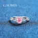 Small Niche Design S Pure Silver Heart-shaped Pink Purple Full Diamond Closed Female Ring 6 * 6mm_ipsvogv.com