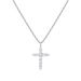 New Pure Silver Cross Necklace Full Diamond Women's Collarbone Chain Electroplated 14k Gold Pendant_ipsvogv.com