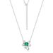 brilliant Shining Colored Gemstone Necklace Female S925 Silver Inlaid Cultivated Emerald Clavicle Chain Sweater Chain_ipsvogv.com