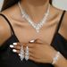 Women’s Jewelry Set Fashion Rhinestone Necklace Earrings Bracelet Three Piece Set Bridal Wedding Evening Party Accessories Necklace_ipsvogv.com