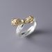 Not Too Late S Pure Gold Silver Contrasting Bow Ring For Women Ins Niche Design Sense 2023 Ian New J0108_ipsvogv.com