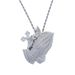 Men's Hip Hop Angel Cross Pendant Necklace With Prayer Hands Silver Gold Options - 61cm Chain Length Hip Hop Angel Hands Praying Pendant Necklace_ipsvogv.com