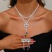 Women’s Jewelry Set Fashion Bridal Banquet Casual Zircon Necklace Niche Flower Tassel Pendant Zircon Earring Set_ipsvogv.com