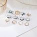 Hot Selling With Micro Diamond Inlay, Six Pointed Star Drop Oil, Magical Eyes, Turquoise Dual Color 12 Piece Set Foot_ipsvogv.com