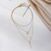 Fashionable And Personalized Gold Round Rectangular Pendant With A 3-piece Set Of Necklace Accessories_ipsvogv.com