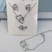 Creative Gift Set Versatile Women's Simple Love Heart Jewelry Necklace Bracelet Earrings Hand Chain Ideal For All Occasions_ipsvogv.com
