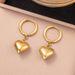 Titanium Peach Heart Gold Jewelry Set, Non Fading Valentine's Day Gift, Stainless Steel Gift_ipsvogv.com