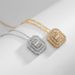 RAKOL Hot Selling Square Gemstone Inlaid Jewelry Fashion Trend Super Flash Necklace Earrings Two-piece Set_ipsvogv.com