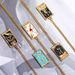 Electroplated Real Gold Retro Tarot TAROT With Diamond Oil Drop Square Necklace Female Ins High Praise Hot Model_ipsvogv.com