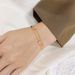 Advanced Simple Golden Three-dimensional Small Square Double-layer Snake Bone Bracelet Women's Gold-plated Titanium Steel Color-free ins Fashion_ipsvogv.com