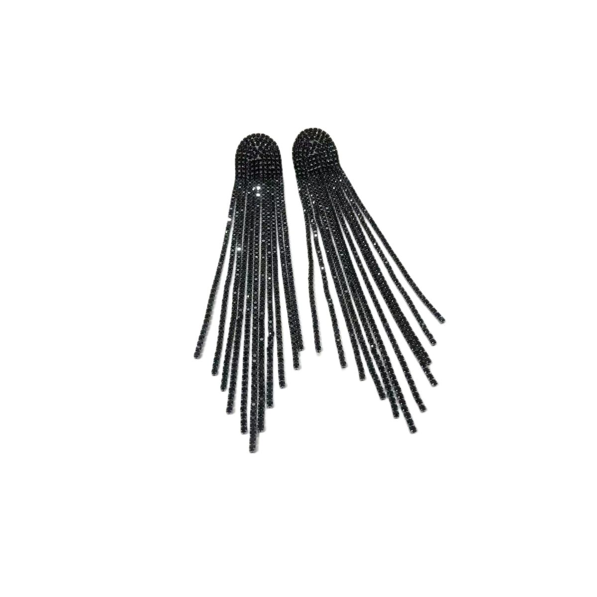 Exaggerated full diamond earrings, super long tassel rhinestone earrings, wedding dress earrings_ipsvogv.com