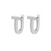 Women's Jewelry Inlaid Zircon U Shaped Earrings High End Design Temperament Fashion T Shaped Earrings Simple Earrings_ipsvogv.com