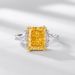 Yellow Ring Women's Ice Flower Cut High Carbon Diamond Diamond Ring Design Light Luxury Small Exquisite Jewelry_ipsvogv.com
