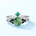 Geometric Natural Water Grass Agate Stacking Ring S925 Silver Inlaid Green Moss Stone Couple Ring_ipsvogv.com