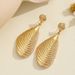 Ins Style Jewelry Water Drop Wrinkled Fan Shape Exaggerated Gold Long Earrings_ipsvogv.com
