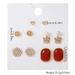 Women’s Jewelry Set Fashion Hot Selling Light Luxury Diamond Pearl Earrings For Women Simple And Versatile 6 Pairs Of Crown Earrings Combination_ipsvogv.com