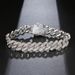 Hip Hop Bracelet Micro Pave Zircon Men's Bar Chain 14mm Diamond Cuban_ipsvogv.com