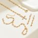 Fashion women's necklace, earrings, jewelry set, personalized cross inlay design, bracelet, versatile accessories_ipsvogv.com