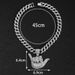 New Cool Men's Personality 666 Pendant Trend Hip-hop Full Diamond Finger Cuban Necklace_ipsvogv.com