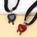 Halloween Gothic Dark Blooddrop Love Necklace Personalized Trendy Hip Hop Heart Shaped Velvet Accessories_ipsvogv.com