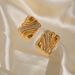Women’s Jewelry Set Fashion Retro Real Gold Electroplated Titanium Steel Rectangular Twill Zircon Earrings_ipsvogv.com