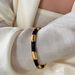 Women’s Jewelry Set Fashion Electroplated Titanium Steel Black And White Epoxy Chess And Card Grid Retro Open Bracelet_ipsvogv.com