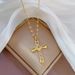 Steel 【 Titanium 】 Light Luxury Cross Minimally Micro Inlaid True Gold Necklace For Women, Ins Internet Celebrity 【 】 Women,_ipsvogv.com