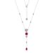 Simulated rose cultivation ruby long necklace S925 silver inlaid colored gemstone necklace fashionable light luxury_ipsvogv.com