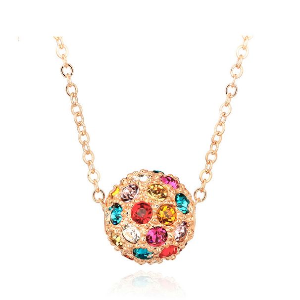 Unisex ball chain necklace, popular polished rose gold plated jewelry_ipsvogv.com