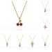 Japanese And Korean High Grade Red Cherry Fruit Flower Pendant Necklace Female 2023 Summer Light Luxury Clavicle Chain Accessories Batch_ipsvogv.com