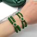 Vintage Green Jadeite Round Bead Double Layer Bracelet For Women_ipsvogv.com