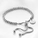 New Ins Gold Stainless Steel Circular Hang Tag Adjustable Bead Engraved Bracelet_ipsvogv.com