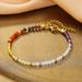 Bohemian Style High End Holiday Style 3mm Colorful Natural Stone Bracelet Female Fashion Simple Versatile Hand Jewelry Female_ipsvogv.com