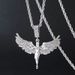 Full Diamond Goddess Spreading Wings, Three-dimensional Feathers, Fallen Angel Pendant, Rap Hip-hop Trend, Male_ipsvogv.com