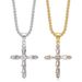 Creative New Stainless Steel Gold-Plated Inlaid Irregular AAA Zircon Cross Pendant_ipsvogv.com