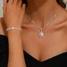 Jewelry & Accessories Zircon Water Drop Necklace Earrings Bracelet Set Accessories Daily Party_ipsvogv.com