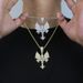 Men's Hip Hop Cross Pendant Necklace With Zircon, Silver/Gold Chain Options, 60cm Length Angel Cross Zircon Pendant Trend Men's Necklace_ipsvogv.com