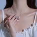 Designer's Full Diamond Zircon Bow Pendant Droplet Simple And Versatile Necklace With Women's Collar Chain New Neckchain Simple_ipsvogv.com
