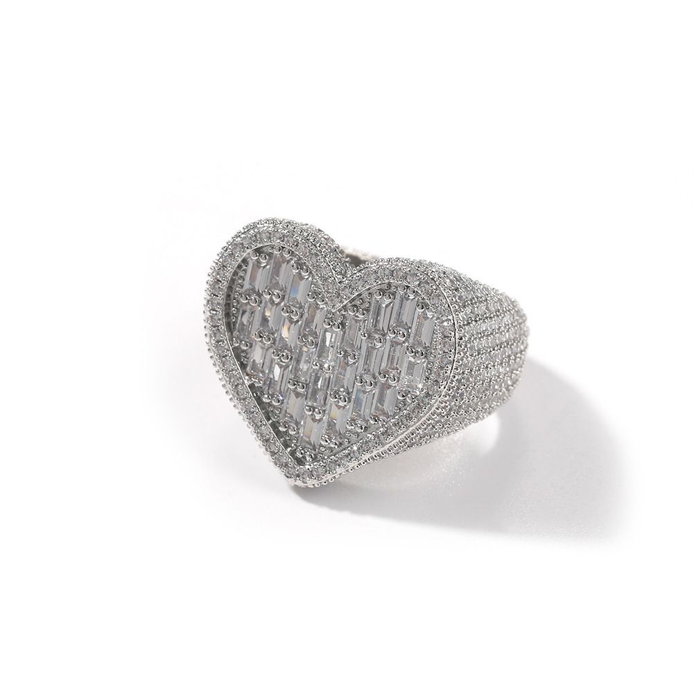 Men And Women's Jewelry Street Fashion High End Ring Personality Hip Hop New T Square Love Zircon Ring_ipsvogv.com