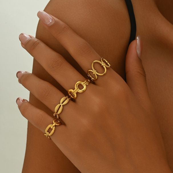 Fashionable women's set with personalized shell geometric shape and adjustable opening design, index finger ring_ipsvogv.com