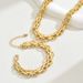 Ins personalized metal design bracelet necklace set, female niche, exaggerated design, alloy long collarbone chain_ipsvogv.com