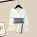Women's Plus Size Suit Waist Shirt Denim Skirt Two Piece Suit Trendy_ipsvogv.com