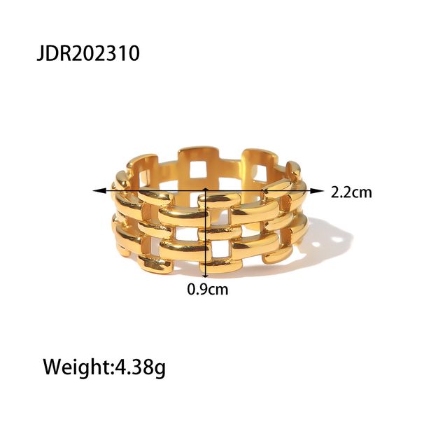 fashion personalized women's non-fading ring gold-plated hollow watch band ring niche ins titanium steel bracelet_ipsvogv.com