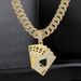 Street rap playing card pendant hip hop street dance punk necklace hiphop niche men's Cuban necklace_ipsvogv.com