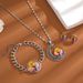 Personalized Tree Of Life Time Moon Pendant Necklace Earstuds Bracelet Jewelry Set_ipsvogv.com