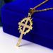 Creative Thorn Cross Rhinestone Necklace Personality Hip Hop Pendant_ipsvogv.com