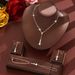Women’s Jewelry Set Fashion Simple Long Tassel Rhinestone Necklace Bride Rhinestone Necklace Earrings Bracelet Set Three Piece Wedding Jewelry_ipsvogv.com
